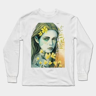 Spring woman portrait Long Sleeve T-Shirt